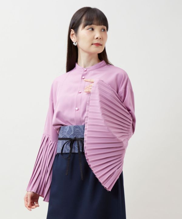 HIDAYOSE Pleated Cuff Blouse