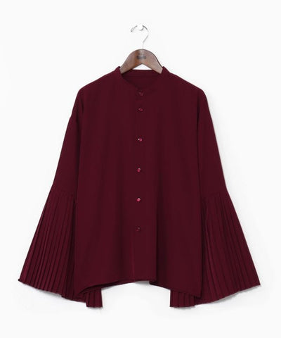HIDAYOSE Pleated Cuff Blouse