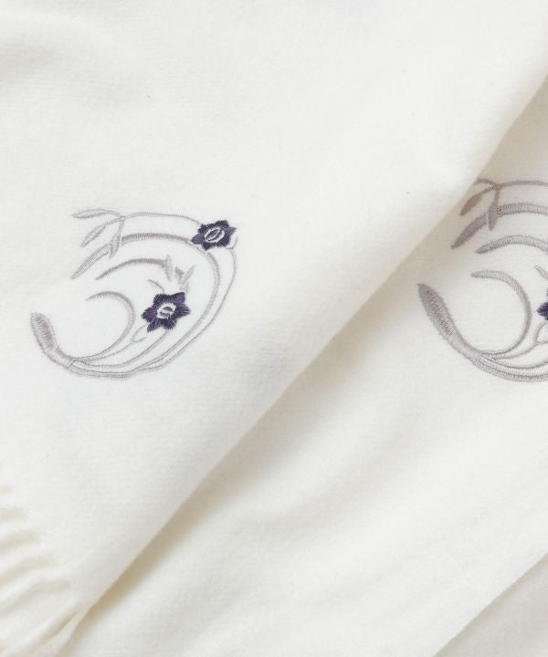 Embroidered Narcissus Scarf