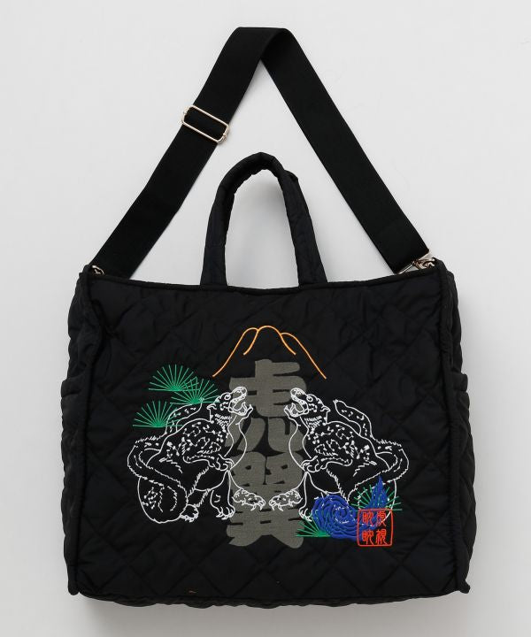 Japanese Motif Quilted 2 Way Bag