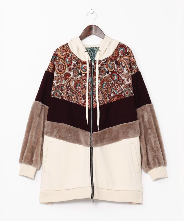 Men's Patchwork Zip Up Hoodie