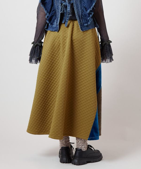 Structured Velvet and Shag Skirt