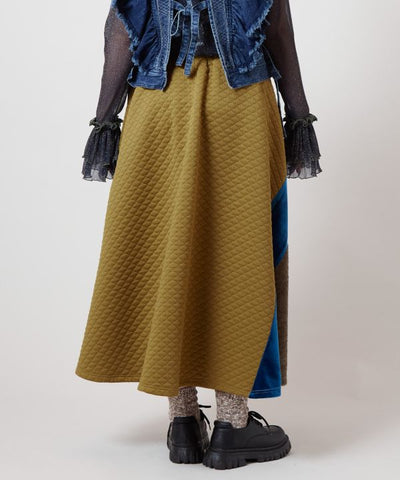 Structured Velvet and Shag Skirt