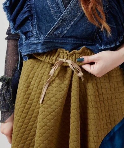 Structured Velvet and Shag Skirt