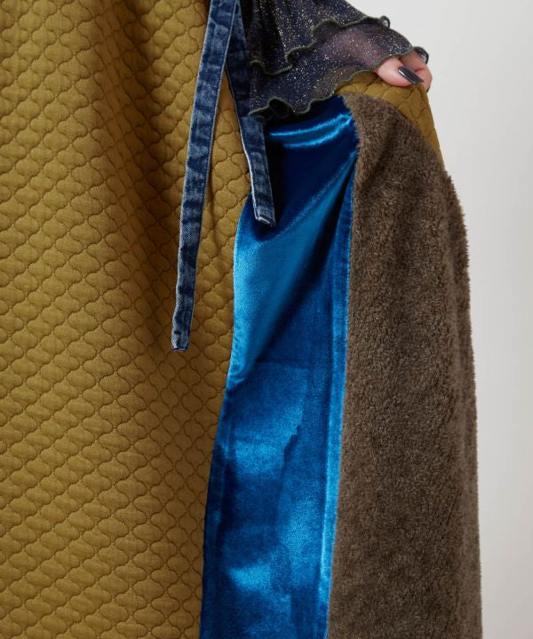 Structured Velvet and Shag Skirt