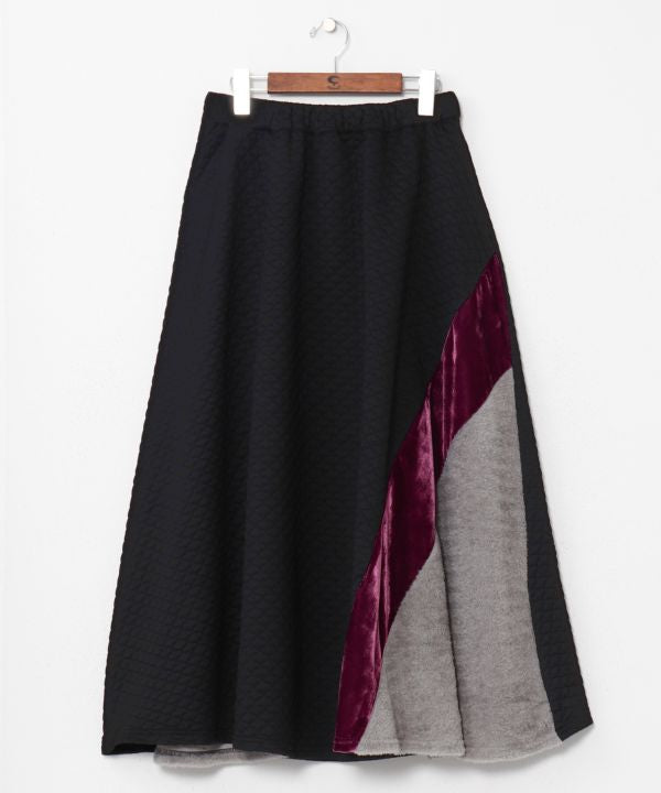 Structured Velvet and Shag Skirt
