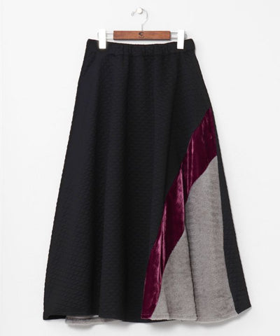 Structured Velvet and Shag Skirt