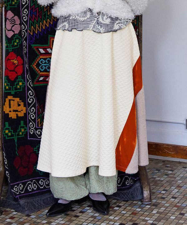 Structured Velvet and Shag Skirt