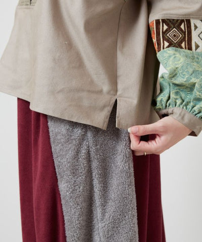 民族風拼接上衣