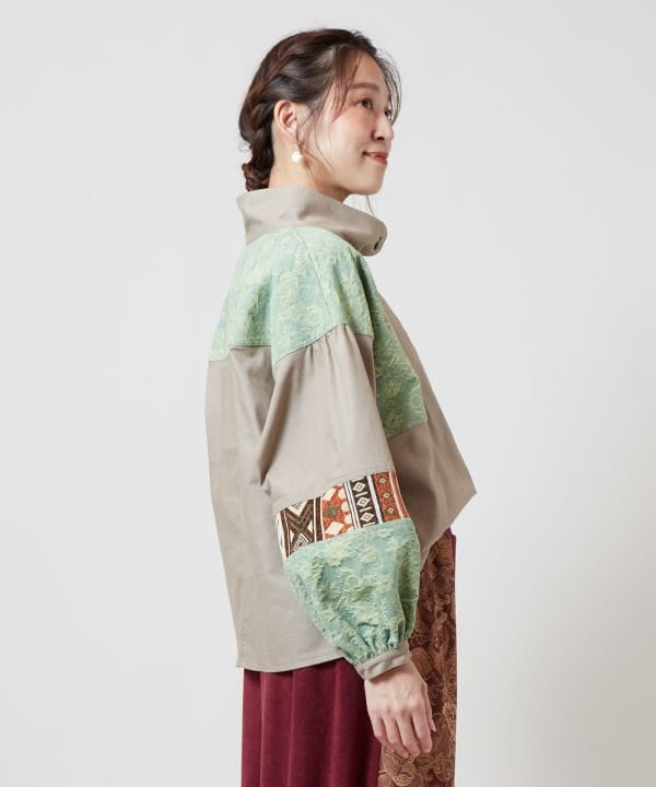 民族風拼接上衣