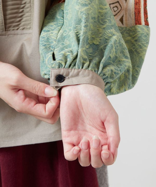 民族風拼接上衣