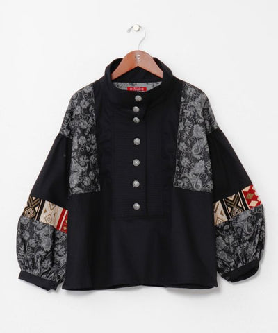 民族風拼接上衣