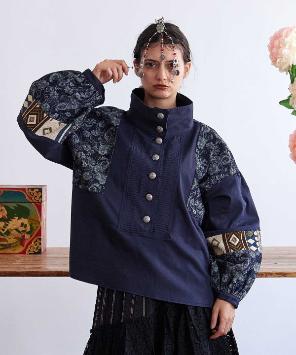 Ethnic Fusion Patchwork Top