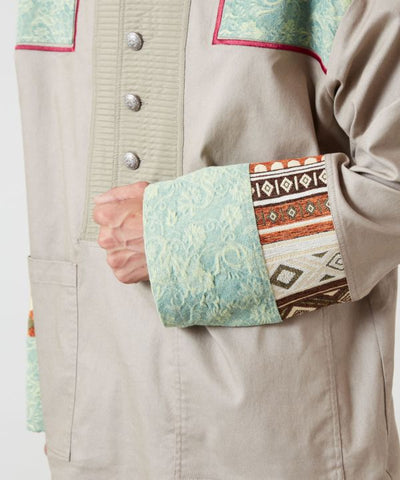 Ethnic Fusion Patchwork Top for Men