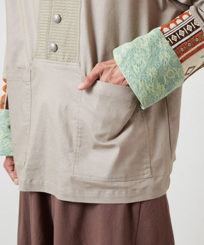 Ethnic Fusion Patchwork Top for Men