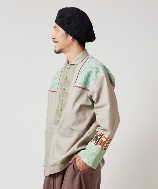 Ethnic Fusion Patchwork Top for Men