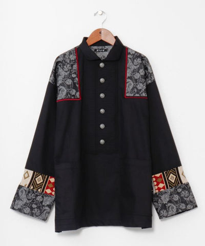 Ethnic Fusion Patchwork Top for Men