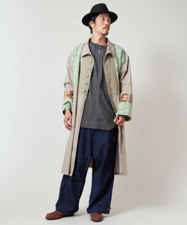 Ethnic Fusion Patchwork Long Cardigan