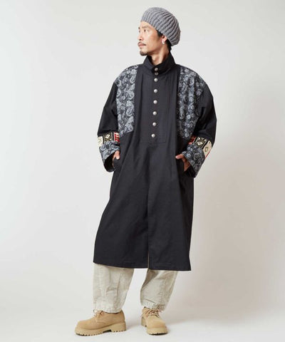 Ethnic Fusion Patchwork Long Cardigan