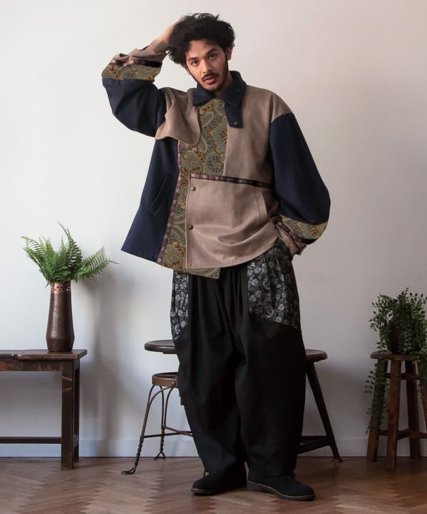 Ethnic Fusion Patchwork Pants for Men