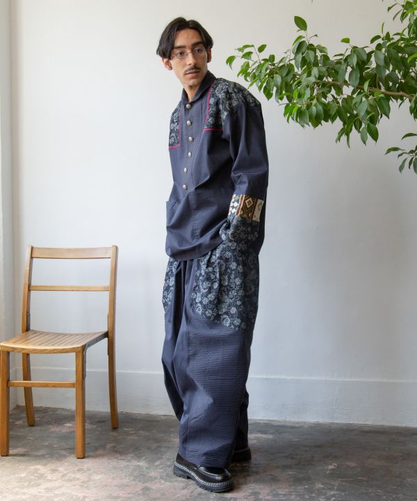 Ethnic Fusion Patchwork Pants for Men