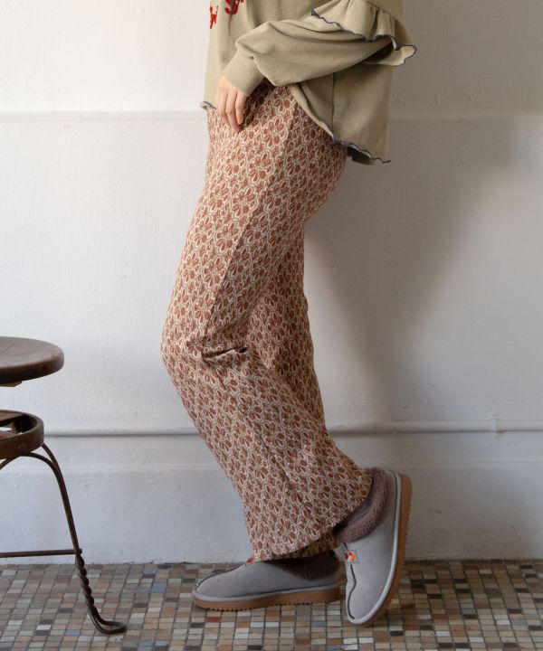 Floral Print Stretch Bootcut Pants