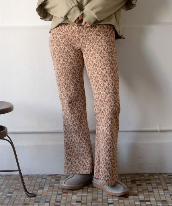 Floral Print Stretch Bootcut Pants
