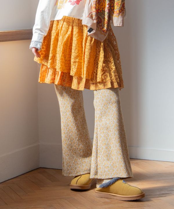 Floral Print Stretch Bootcut Pants