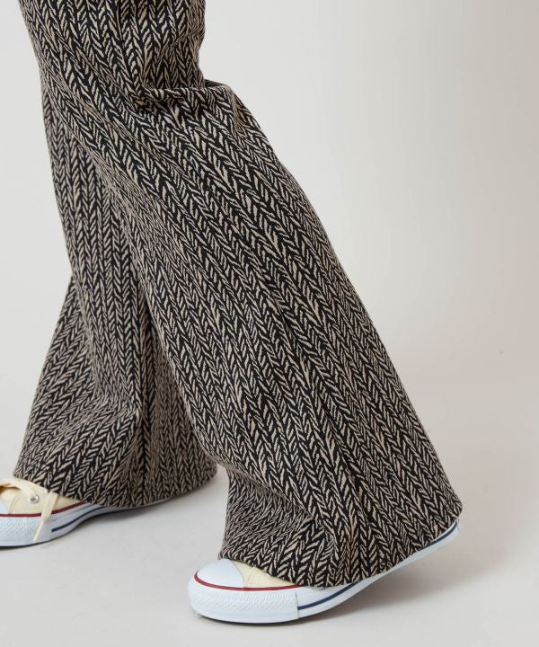 Geom Print Stretch Bootcut Pants