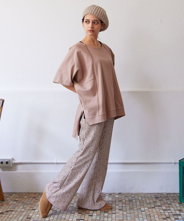 Geom Print Stretch Bootcut Pants