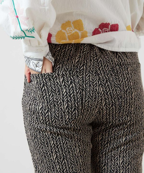 Geom Print Stretch Bootcut Pants