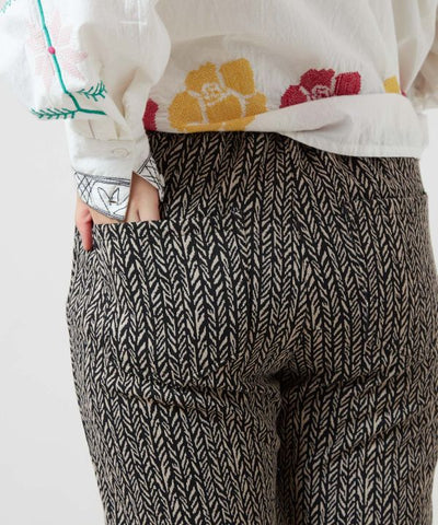 Geom Print Stretch Bootcut Pants