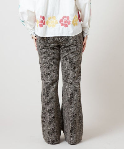 Geom Print Stretch Bootcut Pants