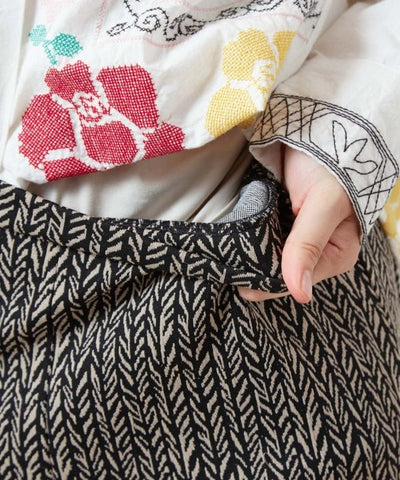 Geom Print Stretch Bootcut Pants