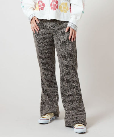 Geom Print Stretch Bootcut Pants