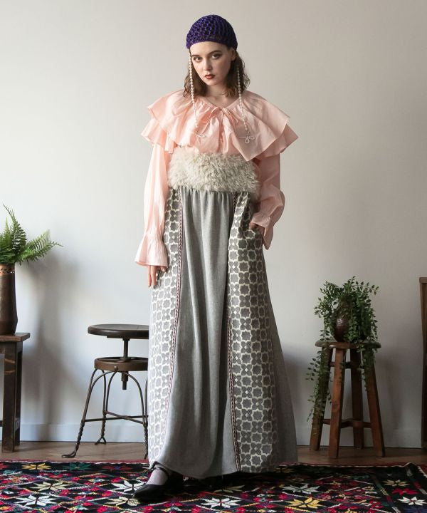 Faux Fur Patchwork Camisole Dress