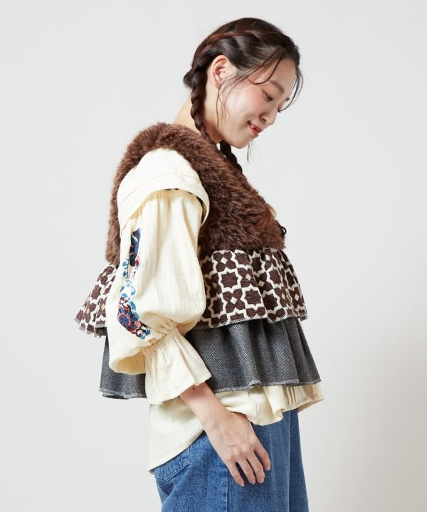 Faux Fur Patchwork Vest