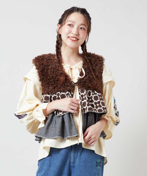 Faux Fur Patchwork Vest