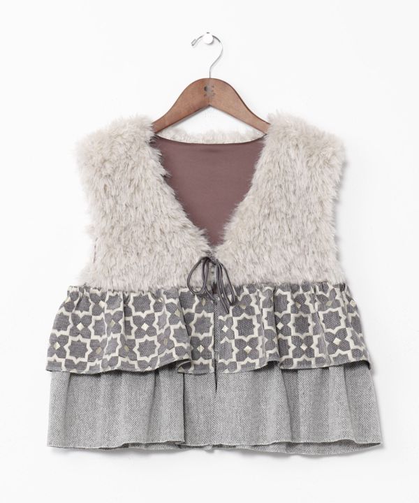 Faux Fur Patchwork Vest