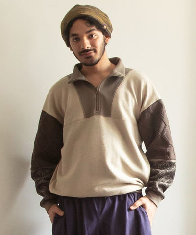 Men's Patchwork Half Zip Pullover