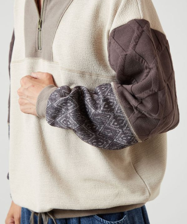 Men's Patchwork Half Zip Pullover