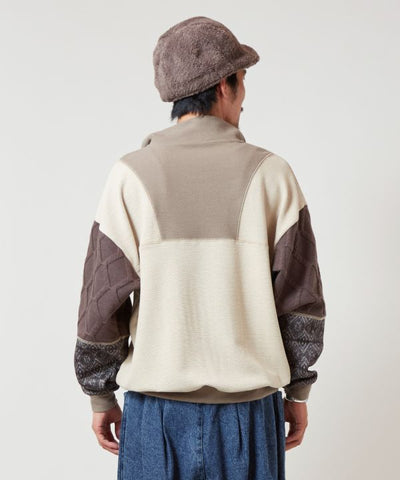Men's Patchwork Half Zip Pullover