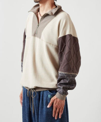 Men's Patchwork Half Zip Pullover