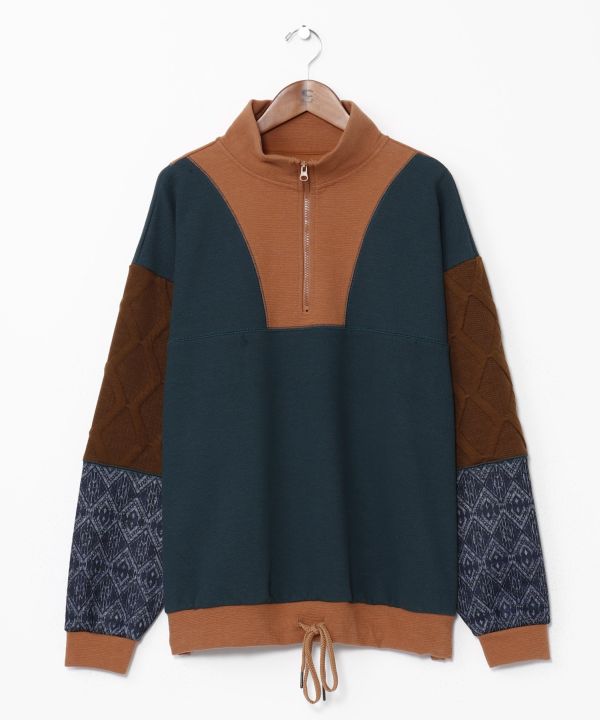 Men's Patchwork Half Zip Pullover