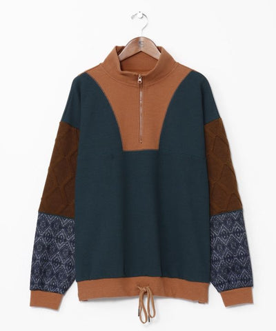 Men's Patchwork Half Zip Pullover