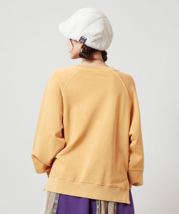 Brushed Fleece Retro-Like Print Sweatshirt