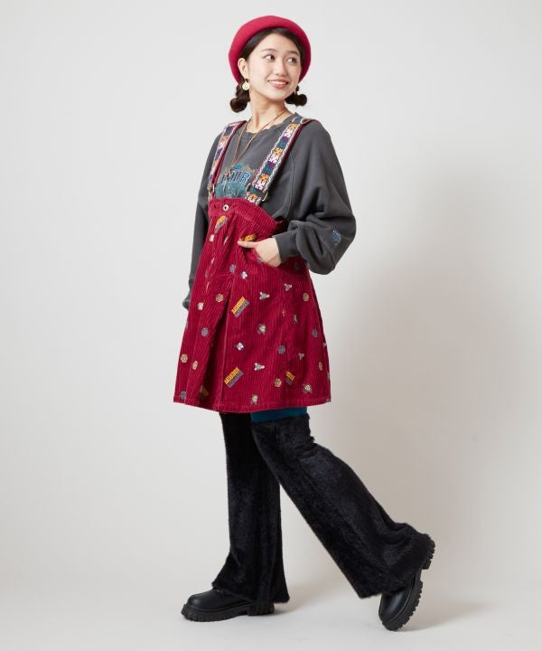 Brushed Fleece Retro-Like Print Sweatshirt