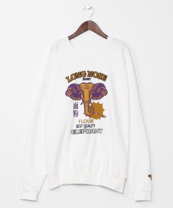 Brushed Fleece Retro-Like Print Sweatshirt