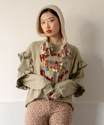 荷葉邊袖運動衫