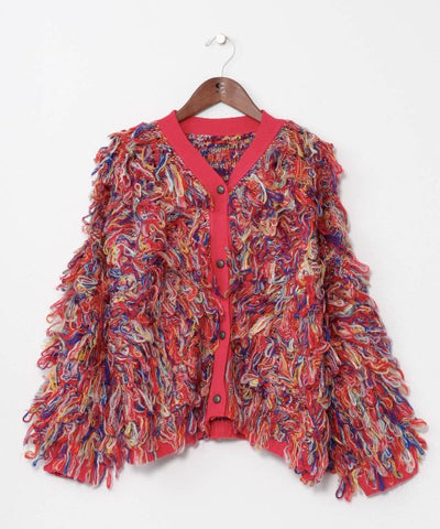 Colorful Loop Knit Cardigan